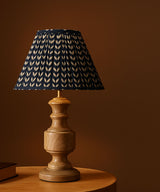 Indigo Leaf Wooden Table Pleated Lamp