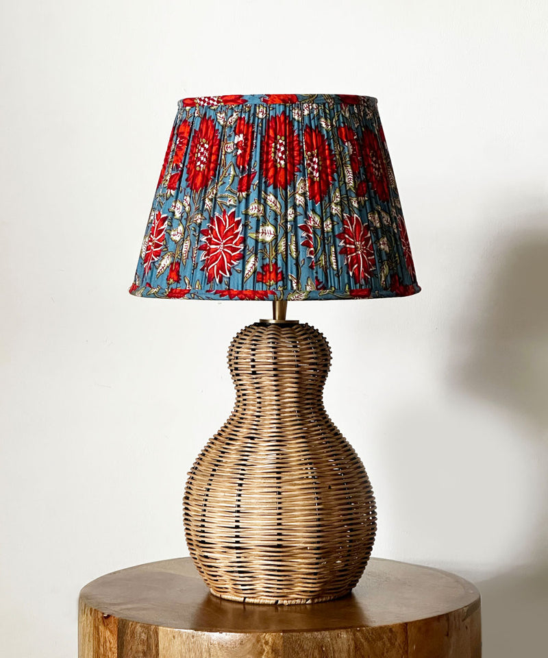 Rustic Floral Rattan Lamp