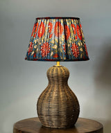 Rustic Floral Rattan Lamp