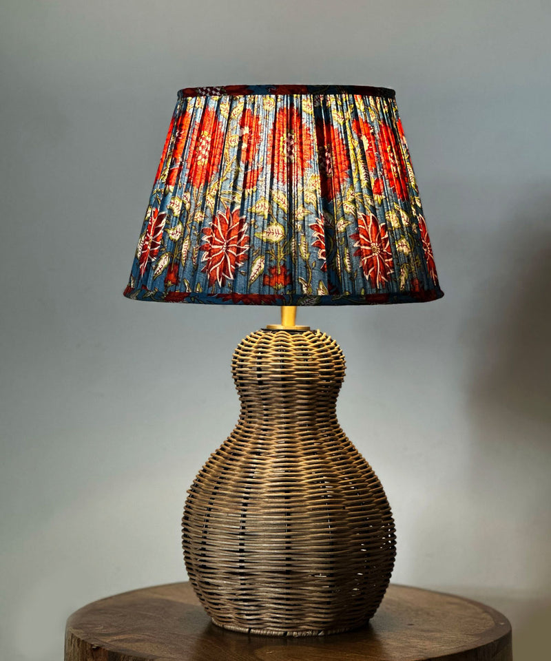 Rustic Floral Rattan Lamp