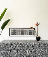 Black & White Vegan Floral Inlay Console