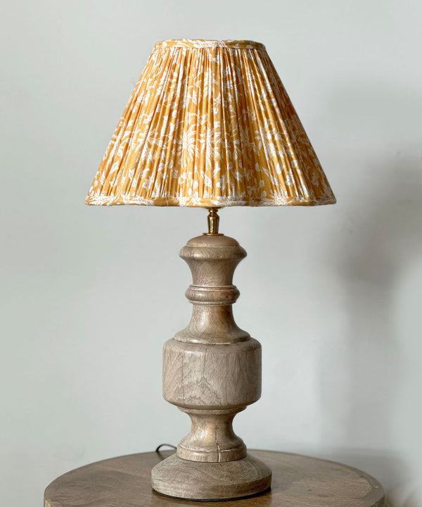 Mustard Bloom Pleated Lamp