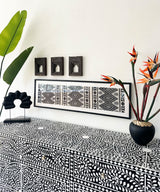 Black & White Vegan Floral Inlay Console