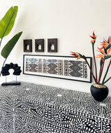 Black & White Vegan Floral Inlay Console