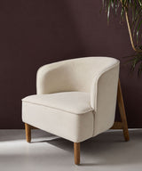 Beige Barrel Teak Chair