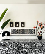 Black & White Vegan Floral Inlay Console