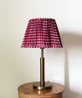 Antique Brass Table Lamp with Maroon Pleated Shade