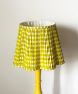 Yellow Table Lamp with Pleated Gingham Shade