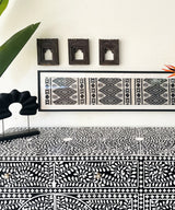 Black & White Vegan Floral Inlay Console