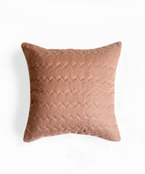 Peach chevron quilted cushion cover