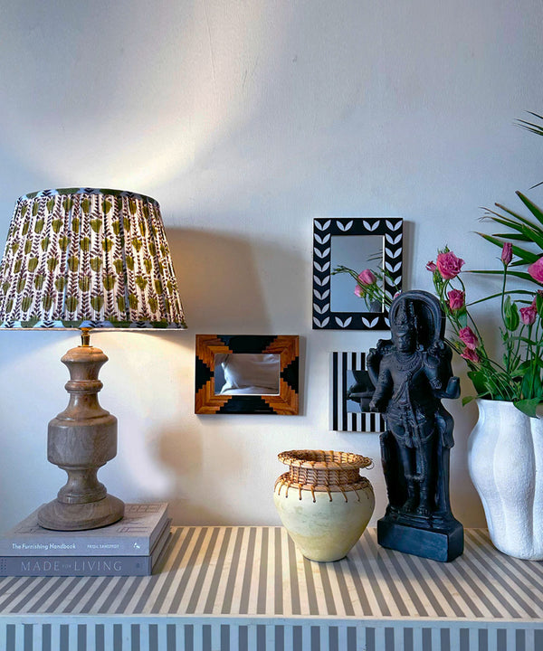 Botanical Stripe Pleated Lamp