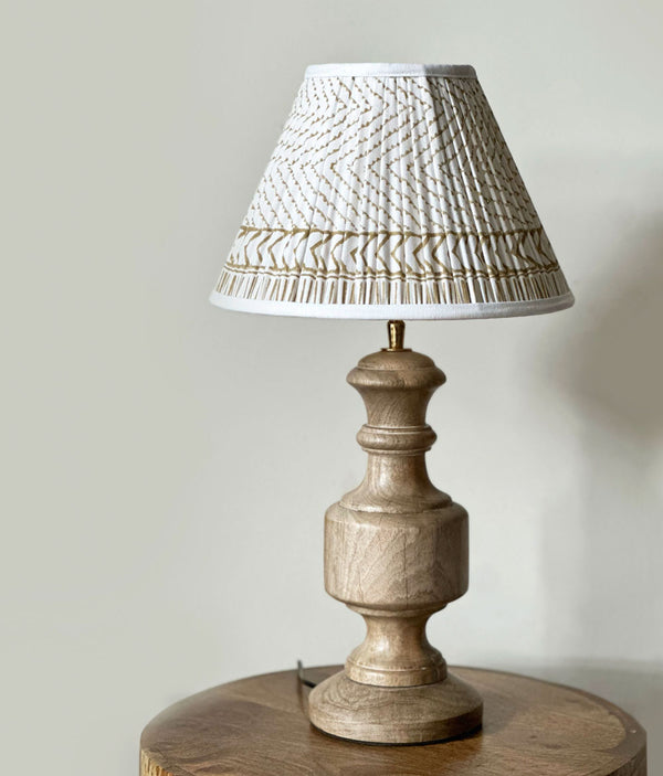 Ivory Wooden Table Lamp