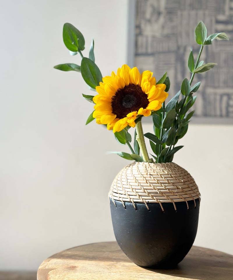 Ole coal Terracotta Cane Vase