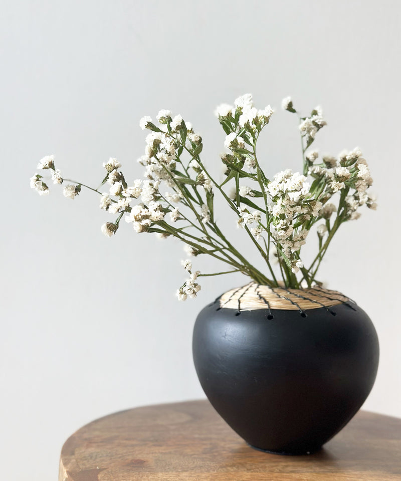 Tera coal Terracotta Cane Vase