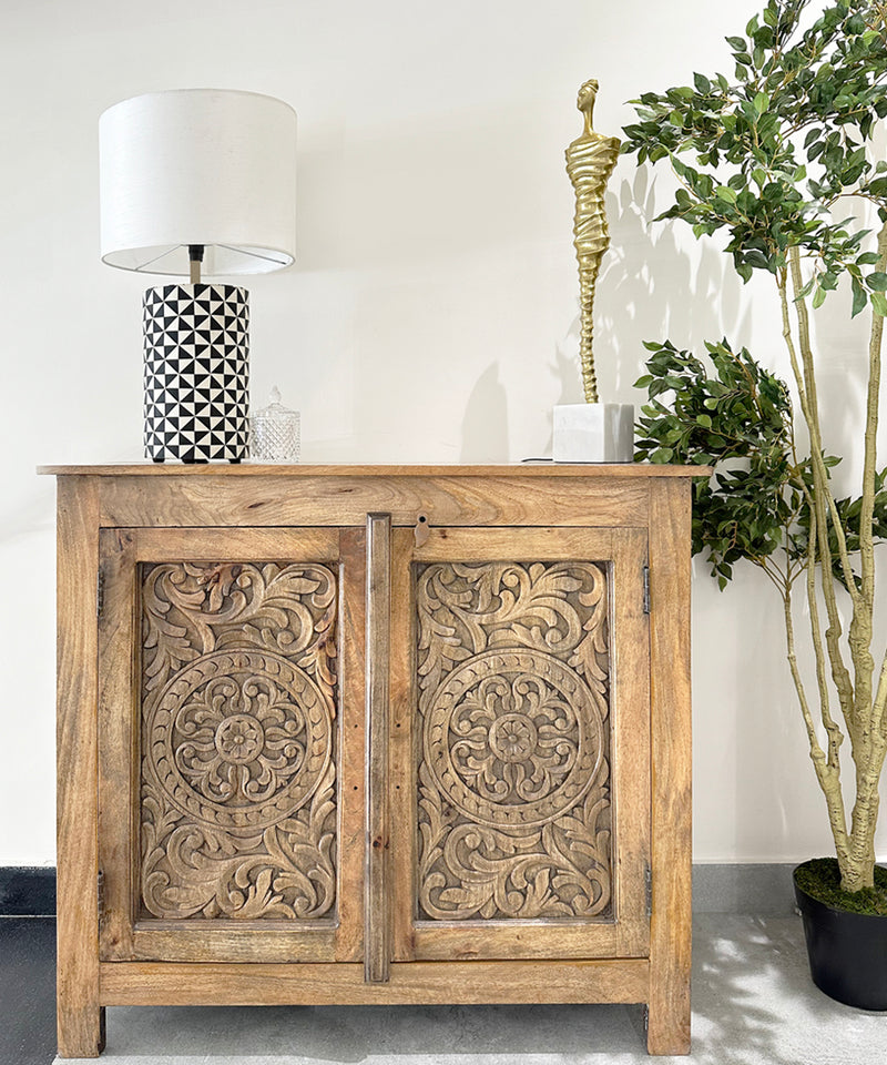 Tani Hand Carved Entryway Cabinet
