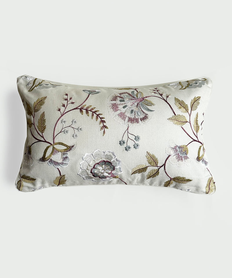 Flora embroidered Cushion cover