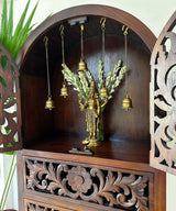 Hand Carved Wooden Temple with Drawers