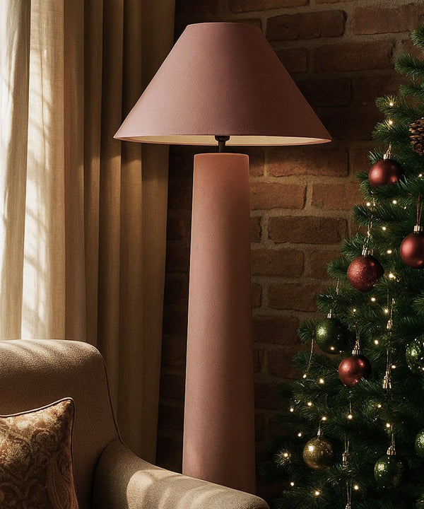 Blush Velvet Floor Lamp