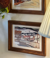 Old Town Winter View Vintage Art Print Frame