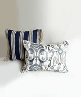 Blues Embroidered Ikat cushion cover