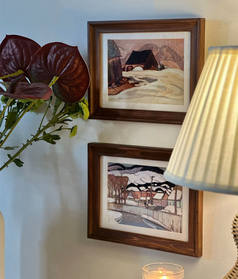 Old Town Winter View Vintage Art Print Frame