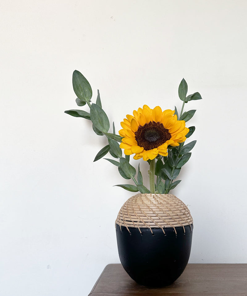 Ole coal Terracotta Cane Vase