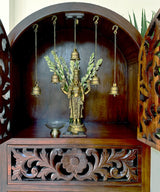 Hand Carved Wooden Temple with Drawers