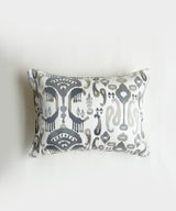 Blues Embroidered Ikat cushion cover