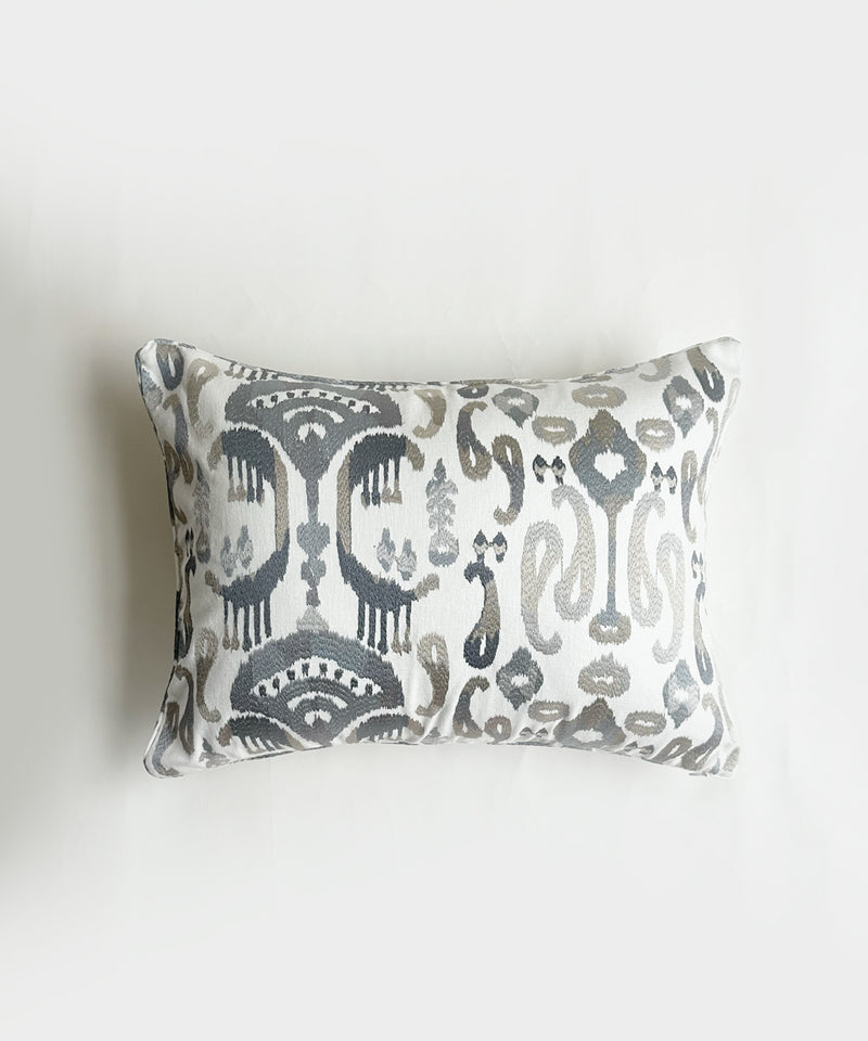 Blues Embroidered Ikat cushion cover