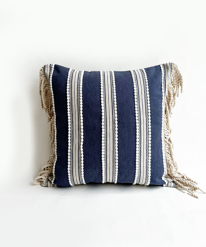 Nautical fringe cushion cover