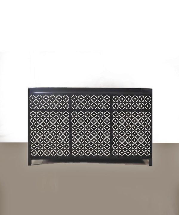 Black and white vegan inlay console / side board