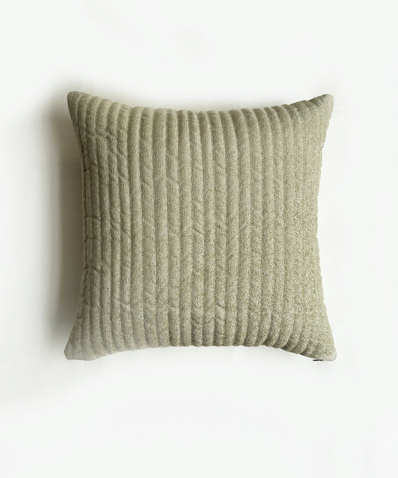 Sage quilted cushion cover