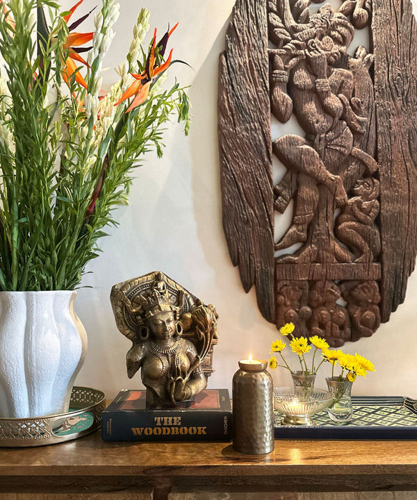 Antique Gold Tara Sculpture - Zufolo Designs