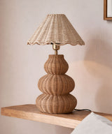 Woven Dune Cane Lamp Shade and Base