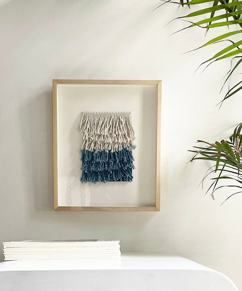 Ombre Blue Fringed Wall Art