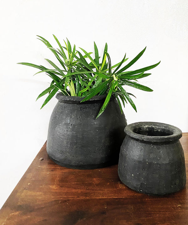 Midnight Clay Pots Set Of Two