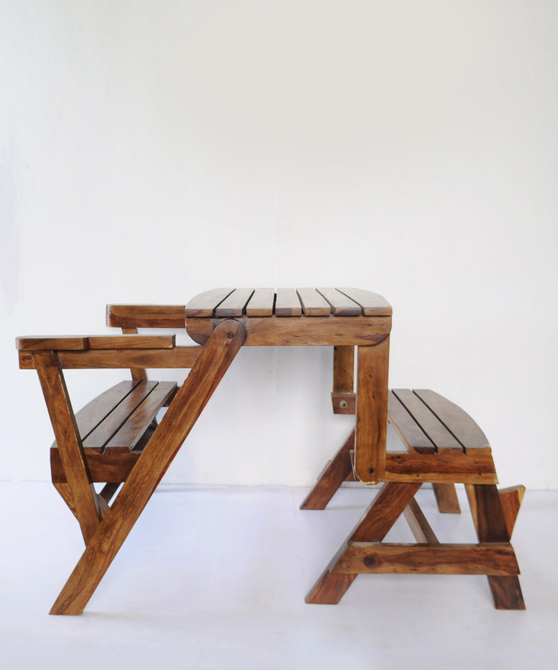 Two Seater Convertible Bench Turns Into Dining Table