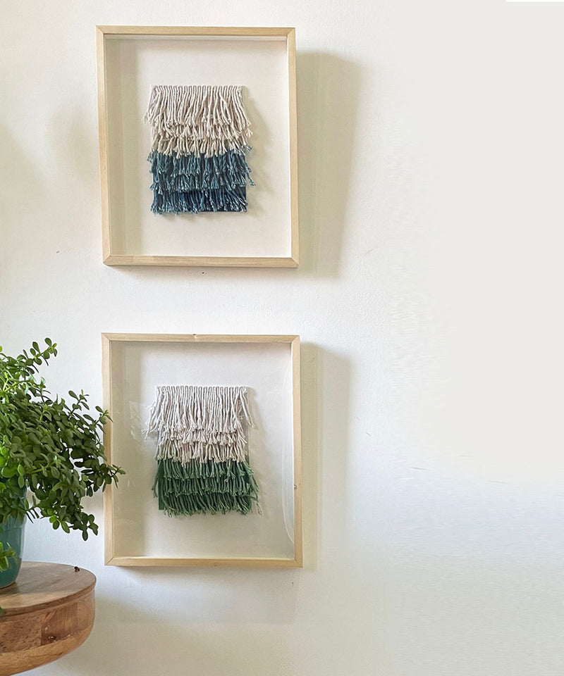 Ombre Green Fringed Wall Art