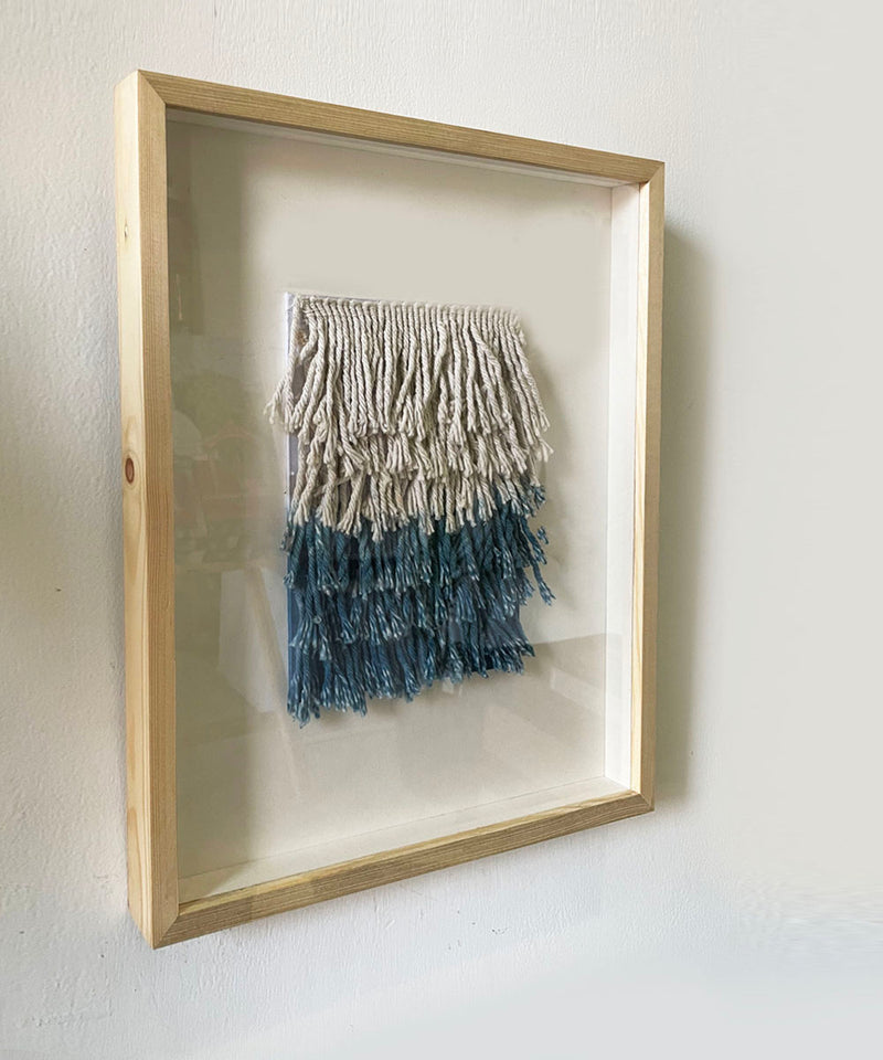 Ombre Blue Fringed Wall Art
