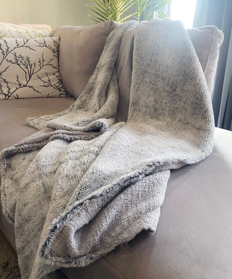 The Grey Fur Wave Throw Blanket - Main Image