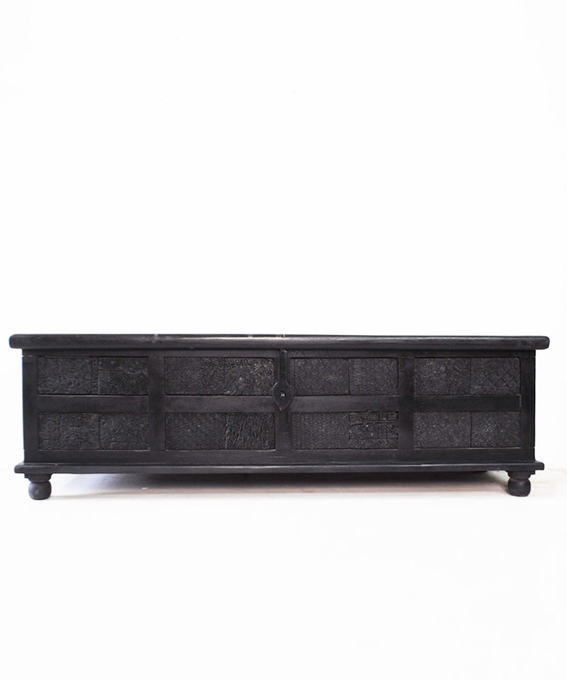 Coal Carved Chest / Coffee Table