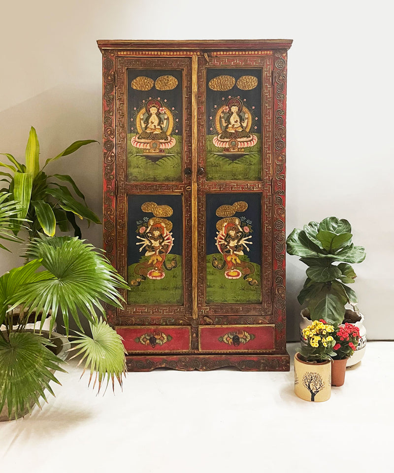 Zen Hand Painted Armoire  / Cabinet