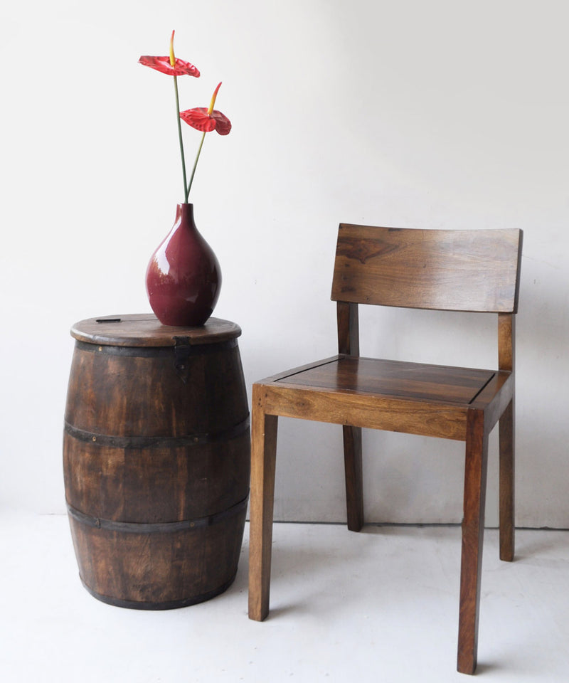 Convertible Barrel Side Table Into Storage