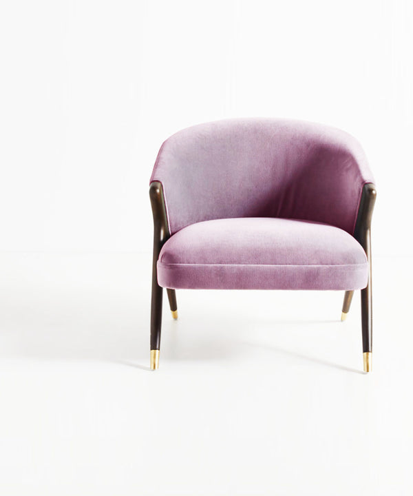Cross Over Velvet Lilac Chair