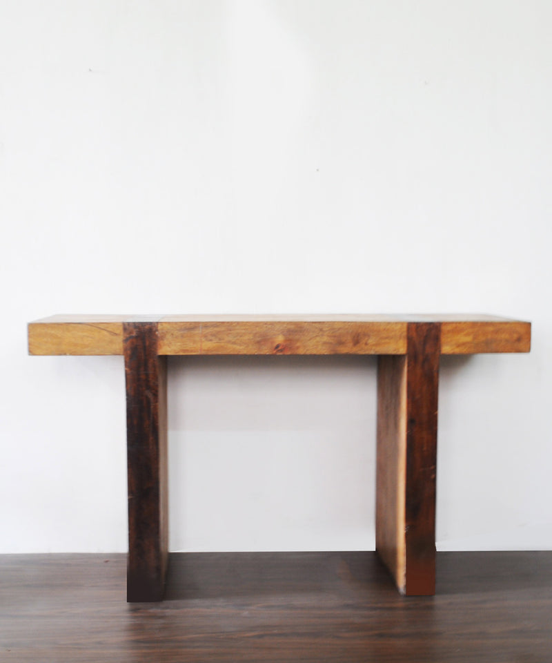 Flat Wood Two Toned Console